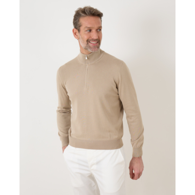 Gran Sasso Pullover Vest Zip Zand