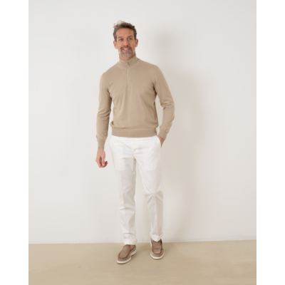 Gran Sasso Pullover Vest Zip Zand