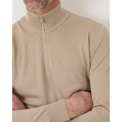 Gran Sasso Pullover Vest Zip Zand