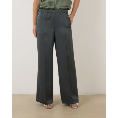 Vince Shiny Wide-Leg Pant Night Pine