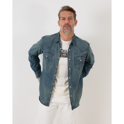RRL Denim Overshirt Dark Wash