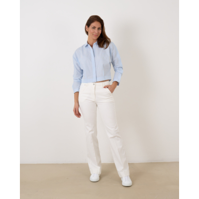 Luisa Cerano Kimono Blouse Streep Blue