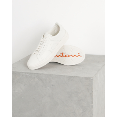Santoni  Double Buckle Sneaker White