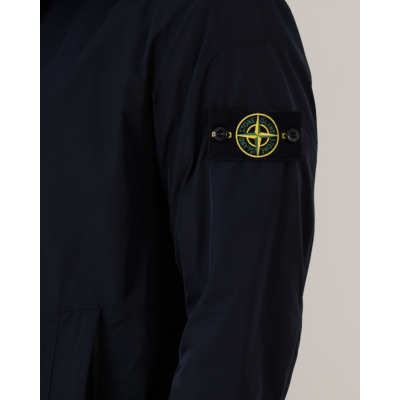 Stone Island Micro Twill Trench Coat Navy Blue