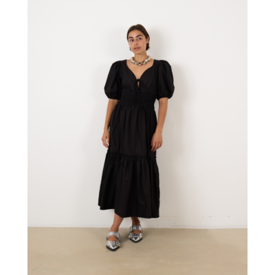 Ganni Poplin Smock dress Black