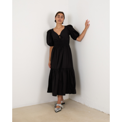 Ganni Poplin Smock dress Black