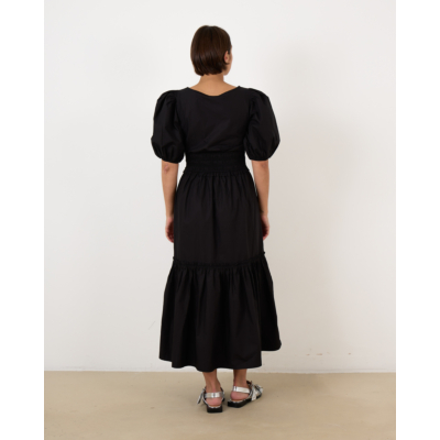 Ganni Poplin Smock dress Black
