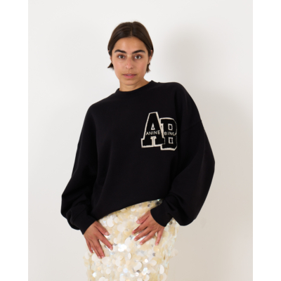 Anine Bing Miles Oversized Miles Letterman Black