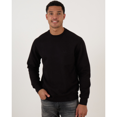C.P. Company Brushed Logo Crew Neck Sweatshirt Black