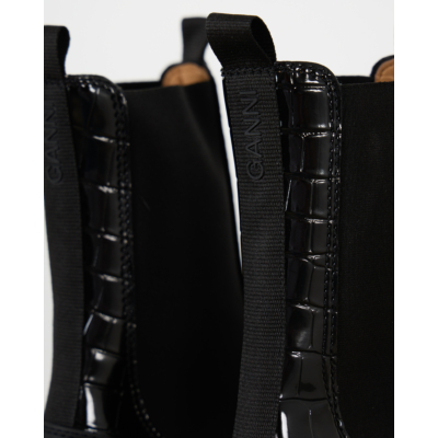 Ganni Cleated Mid Chelsea Boots Black