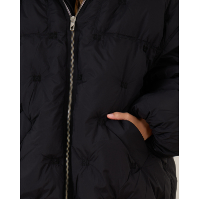 Ganni Midi Tech Puffer Jacket Black