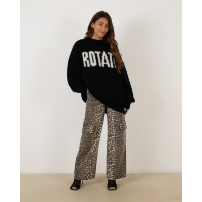Ganni Print Denim Angi Leopard