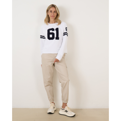Penn&Ink Sweater print white navy