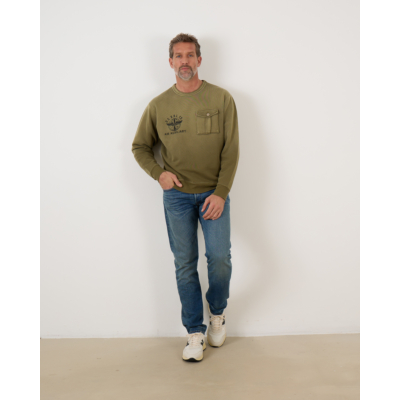 RRL French Terry Sweatshirt Kaki