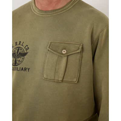RRL French Terry Sweatshirt Kaki