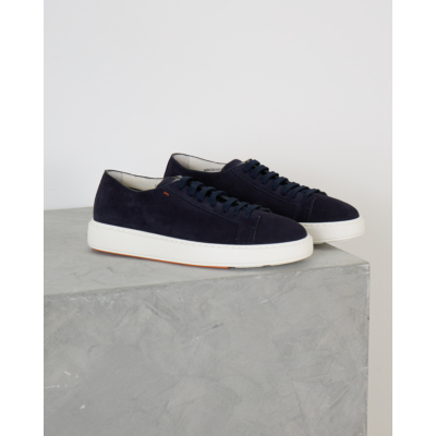 Santoni  Suede Sneaker Navy