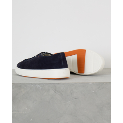 Santoni  Suede Sneaker Navy