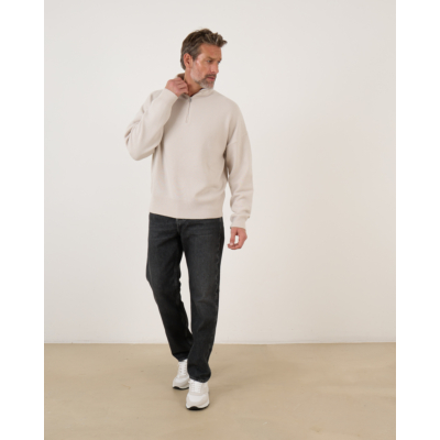 Extreme Cashmere Unisex N°235 Hike half-zip sweater Chalk
