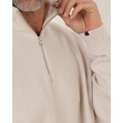Extreme Cashmere Unisex N°235 Hike half-zip sweater Chalk