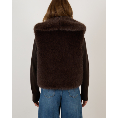Alter Ego Gisele Faux Fur Gilet Dark Brown