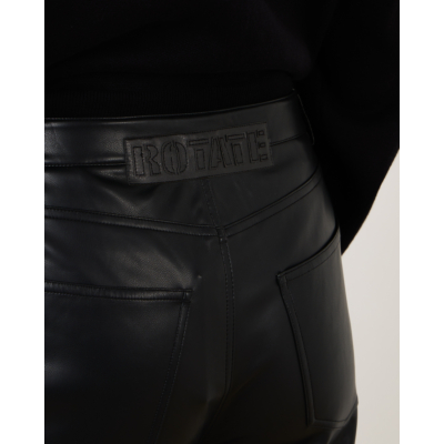 Rotate Wide Leg Faux leather pants black