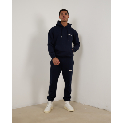 Flâneur Signature Zip-Up Hoodie Navy