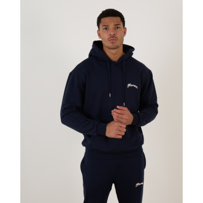 Flâneur Signature Zip-Up Hoodie Navy