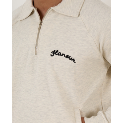 Flâneur Raglan Half Zip Sweater Cool Grey