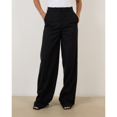 Herman Wide Leg Pantalon Zwart