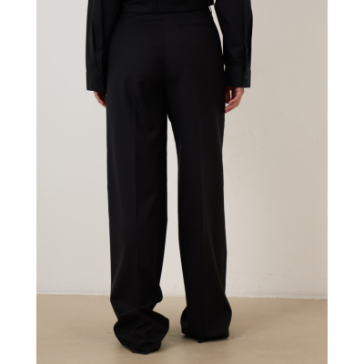 Herman Wide Leg Pantalon Zwart