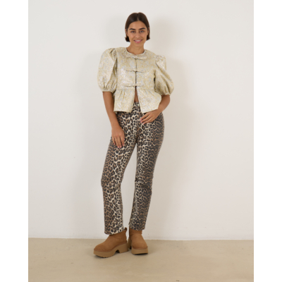 Ganni Peplum Tie Blouse Gold/Silver