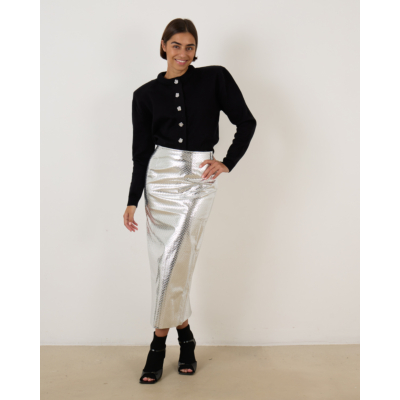 Rotate Braided Skirt Silver