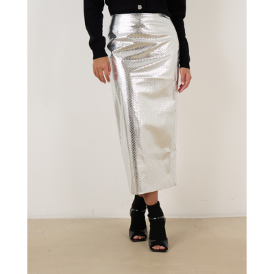 Rotate Braided Skirt Silver