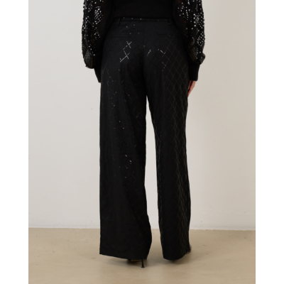 Rotate Wide Leg Sequins Pants Black