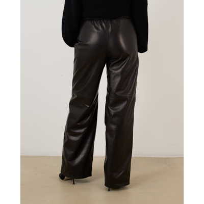 Enes pantalon leer/suede dames black