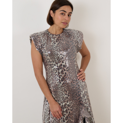Ganni Leopard Glitter Maxi Dress