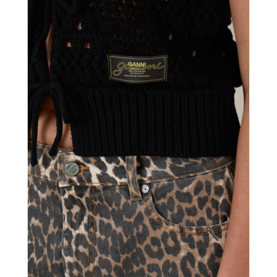 Ganni Crochet Vest Black