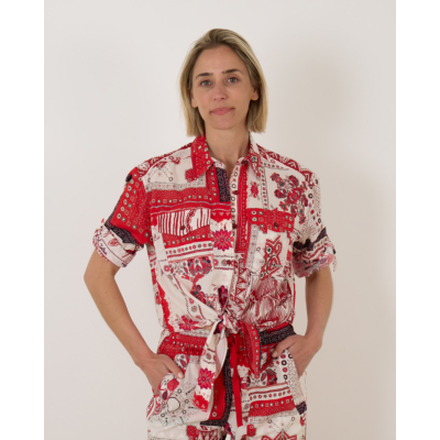 Isabel Marant Nathy Blouse Red Ecru