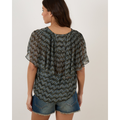 Isabel Marant Neslya Blouse Faded Black Print