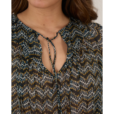 Isabel Marant Neslya Blouse Faded Black Print