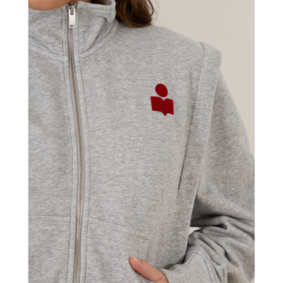 Isabel Marant Madilia Sweatvest Grey Red