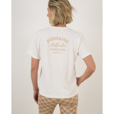 Penn&Ink T-shirt Print Ecru Rope