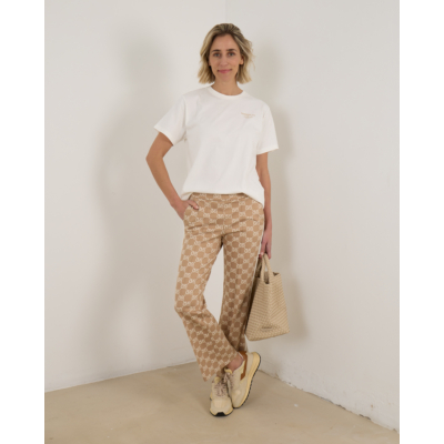 Penn&Ink T-shirt Print Ecru Rope