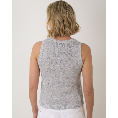 Luisa Cerano Knitwear Top Silver Grey