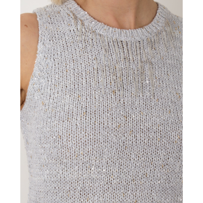Luisa Cerano Knitwear Top Silver Grey