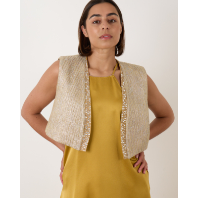 Forte Forte Cropped Gilet Gold