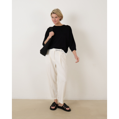 Cambio Elaine Pleat Pantalon Ecru
