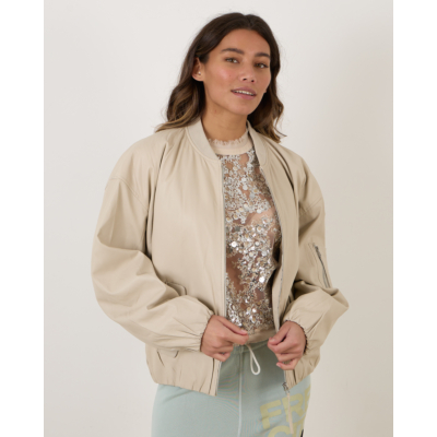 Alter Ego Pearl Leather Jacket Almond
