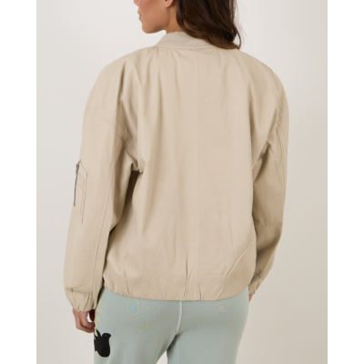 Alter Ego Pearl Leather Jacket Almond