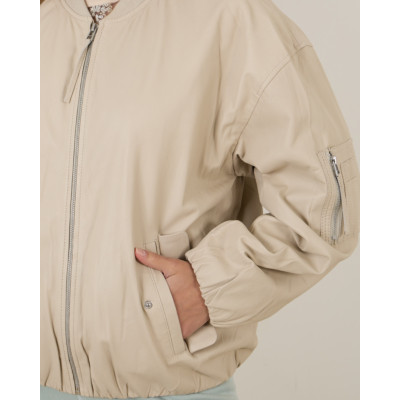 Alter Ego Pearl Leather Jacket Almond